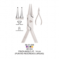Pinza Angle No. 3 (Puntas Redondas Largas) Aniversario Deposito Dental Odontology BG
