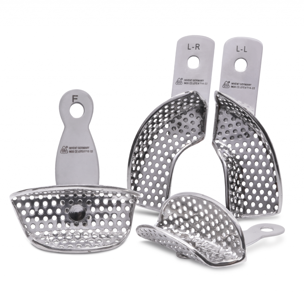 Cucharillas Metálicas Perforadas Parcial Instrumental de Impresión Deposito Dental Odontology BG