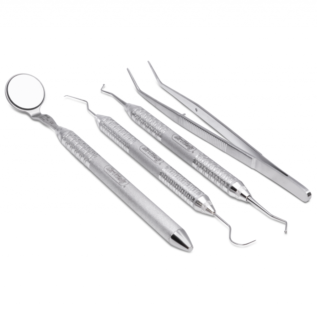 Estuche Juego Basico 1X4 Mango 6 Diagnóstico Deposito Dental Odontology BG