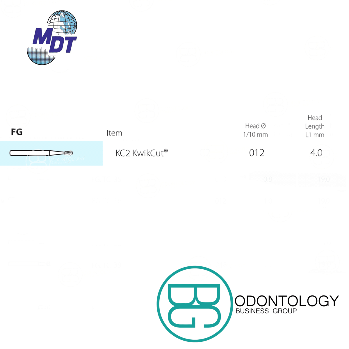 Fresa Dorada Corte De Metal KC2 -Marca: MDT Abrasivos | Odontology BG