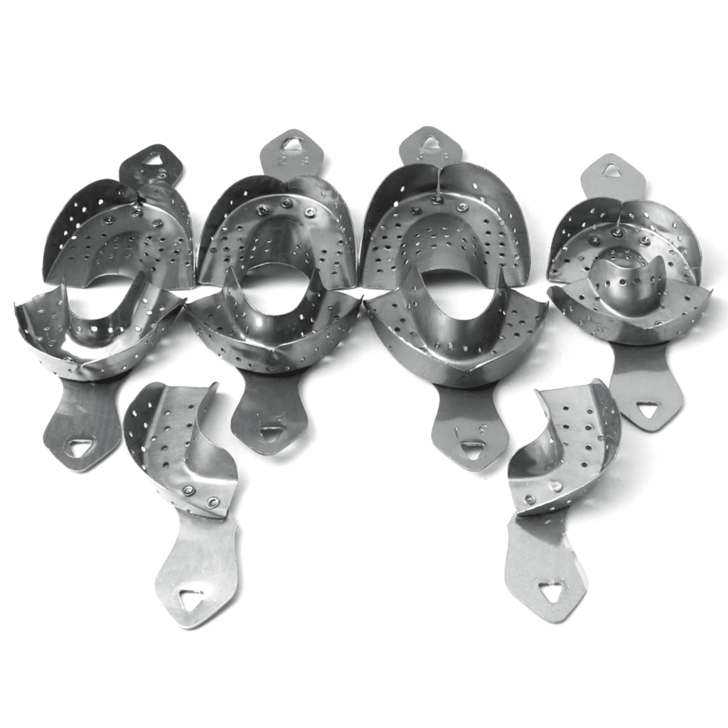 Juego de Cucharillas Metálicas Instrumental de Impresión Deposito Dental Odontology BG