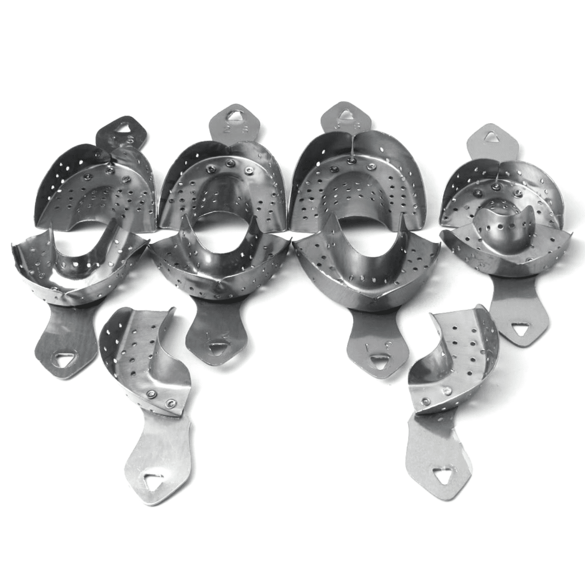 Juego de Cucharillas Metálicas Instrumental de Impresión Deposito Dental Odontology BG